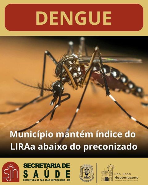 São João Nepomuceno reduz índice de infestação do Aedes aegypti para 0,6% em agosto