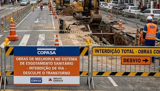 Obra emergencial interdita acesso importante em São João Nepomuceno